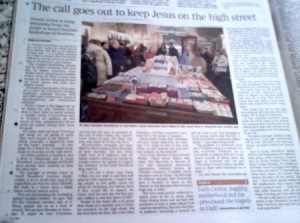 The Times, Saturday 16 Jan 2010 - The call goes out to keep Jesus on the High Street